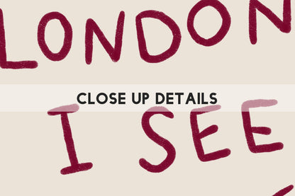 I See London I See France Print | Funny Bathroom Decor | Cheeky Wall Art | Burgundy