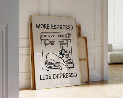 More Espresso Less Depresso Funny Cat Cafe