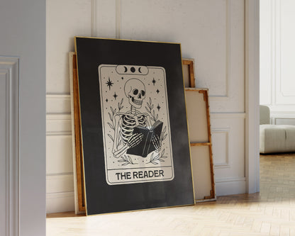 Skeleton Reader Tarot Card