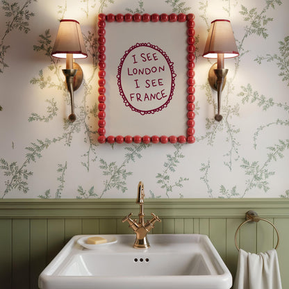 I See London I See France Print | Funny Bathroom Decor | Cheeky Wall Art | Burgundy