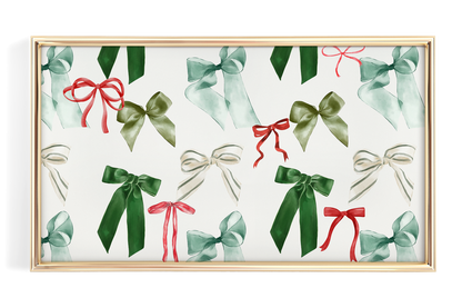 Green and Red Coquette Christmas Bows