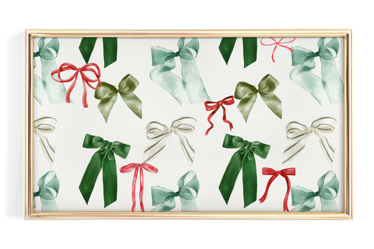 Green and Red Coquette Christmas Bows