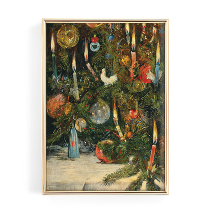 Vintage Christmas Tree Lights Painting