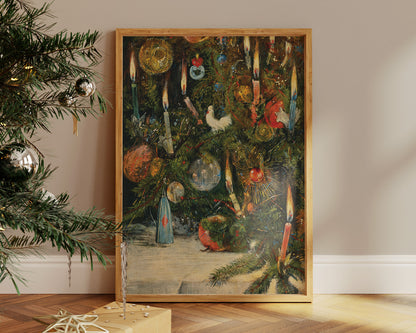 Vintage Christmas Tree Lights Painting