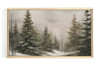 Snowy Forest Trees Landscape