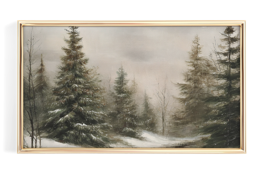 Snowy Forest Trees Landscape