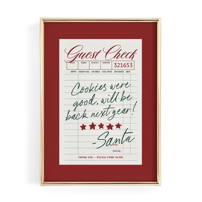Santa Cookies Guest Check