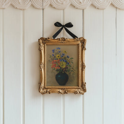 Flowers in Black Vase