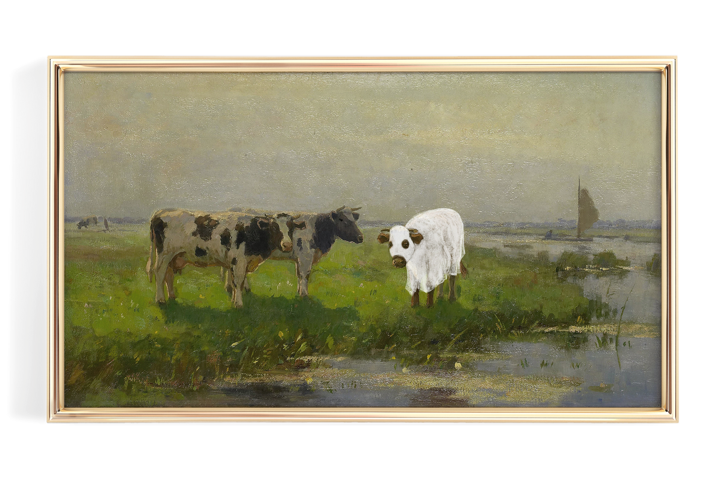Cow Ghost Landscape Painting