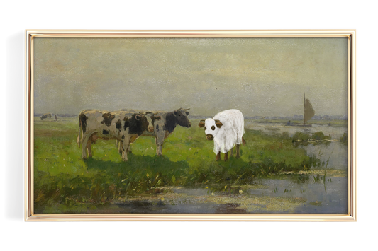 Cow Ghost Landscape Painting