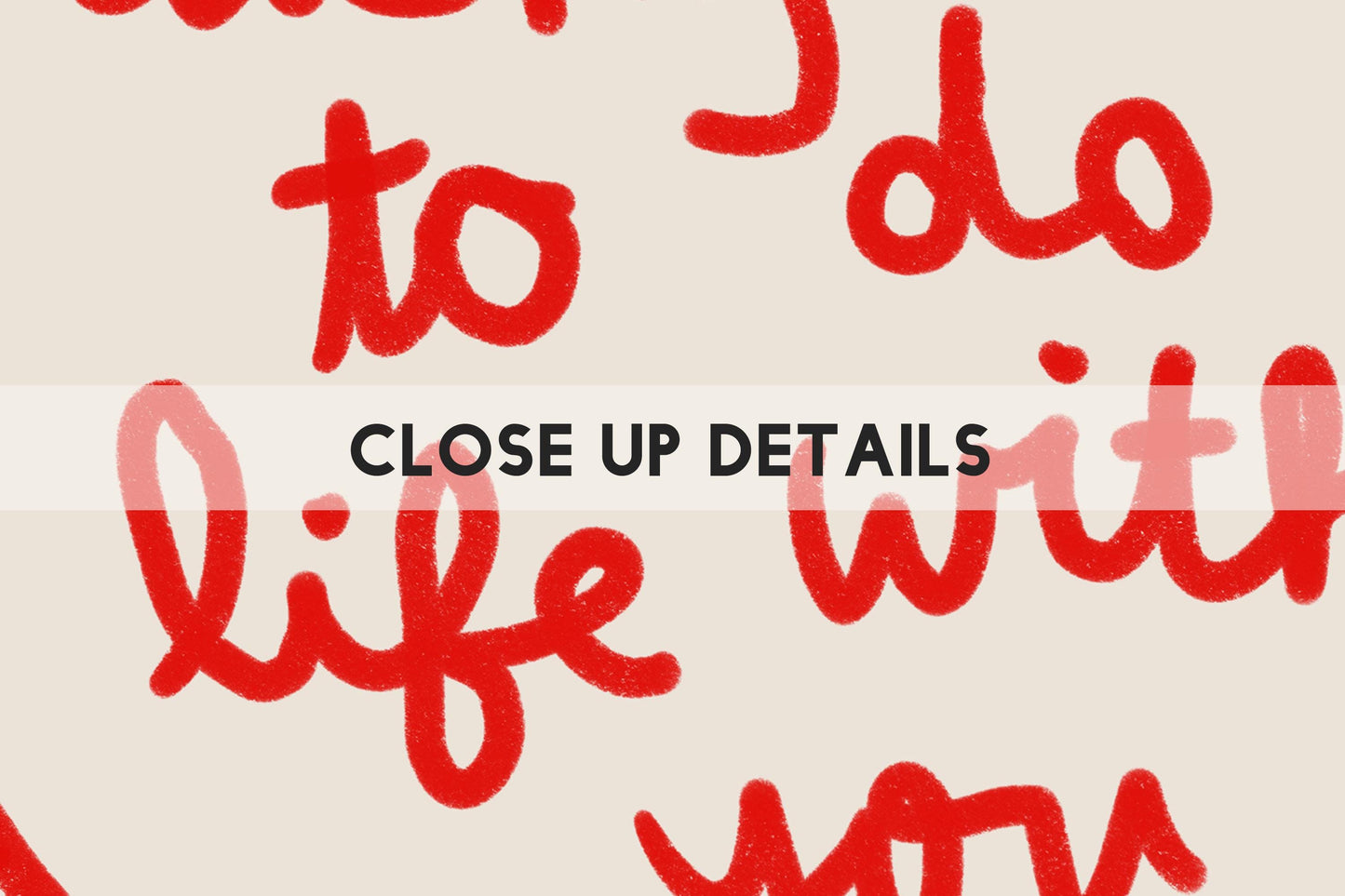 Lucky To Do Life With You Heart Print | Romantic Red Bedroom Art | Love Wall Art