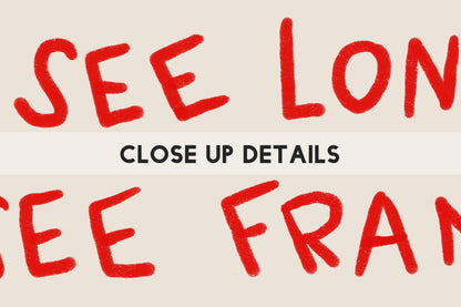 I See London I See France Print | Cheeky Bathroom Wall Art | Red Quote | Playful Decor