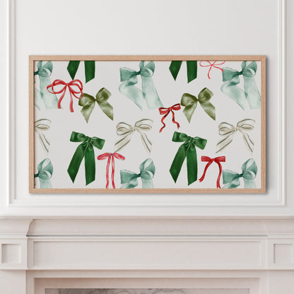 Green and Red Coquette Christmas Bows