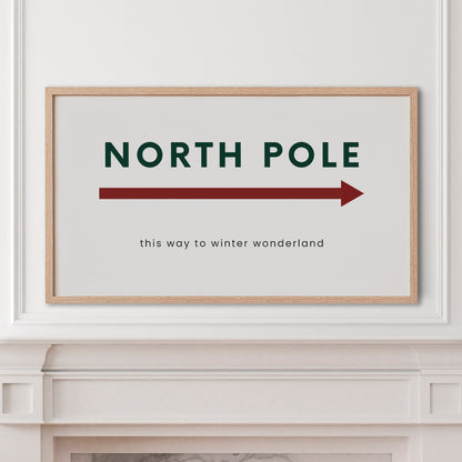 North Pole This Way Sign
