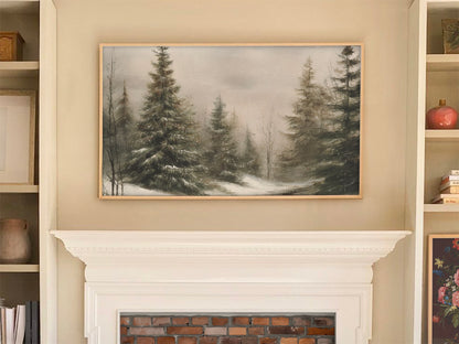 Snowy Forest Trees Landscape