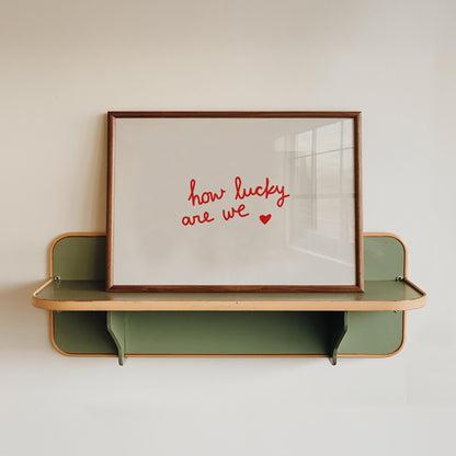 How Lucky Are We Print | Red Love Quote | Romantic Wall Art for Bedroom