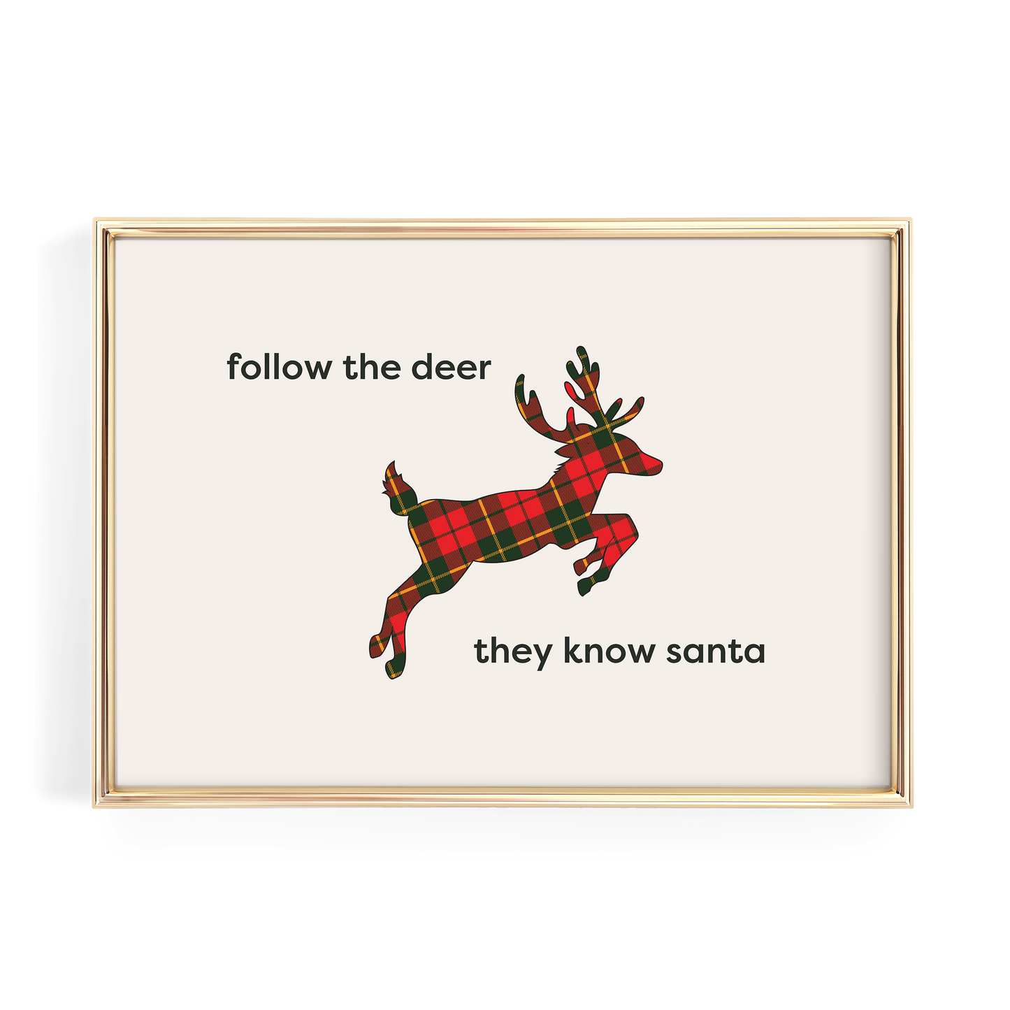 Plaid Reindeer Sign