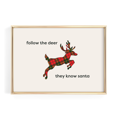 Plaid Reindeer Sign