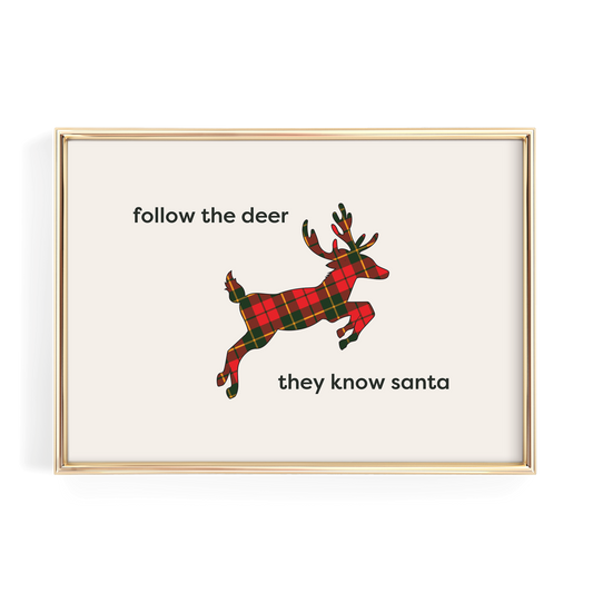 Plaid Reindeer Sign