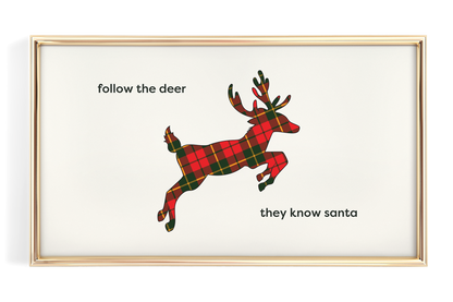 Plaid Reindeer Christmas Quote