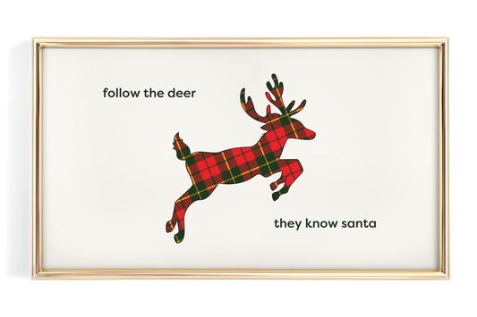 Plaid Reindeer Christmas Quote