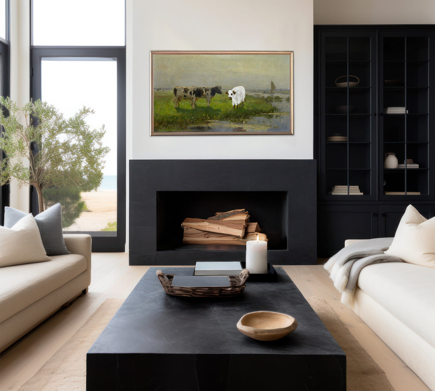 Cow Ghost Landscape Painting