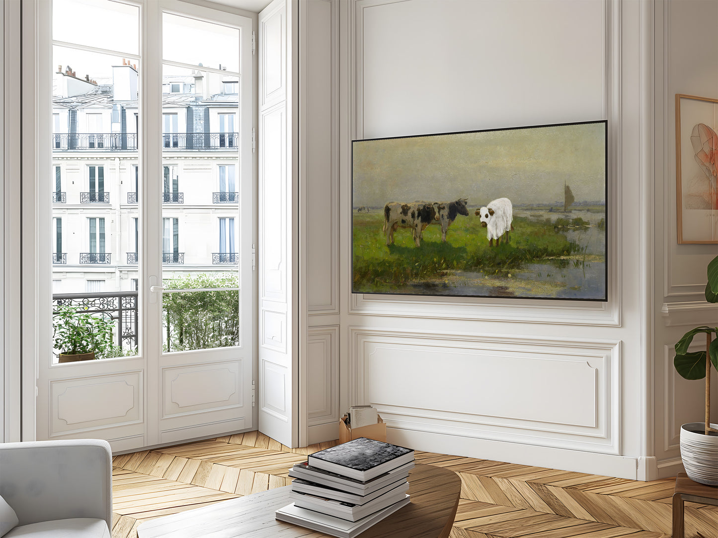 Cow Ghost Landscape Painting