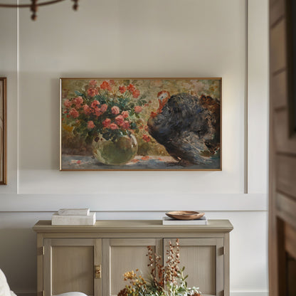 Turkey with Flowers Painting