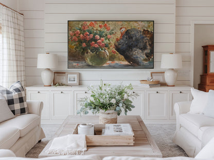 Turkey with Flowers Painting