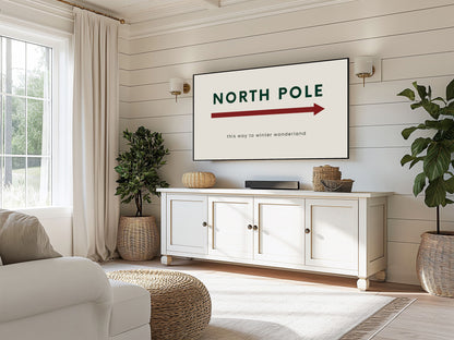 North Pole This Way Sign