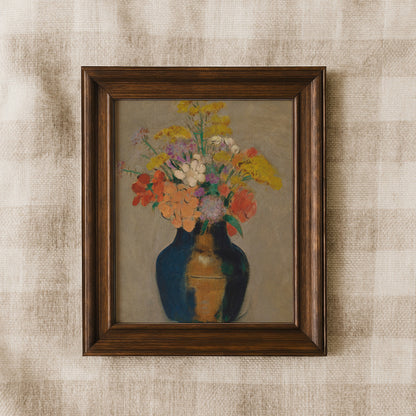Flowers in Blue Vase