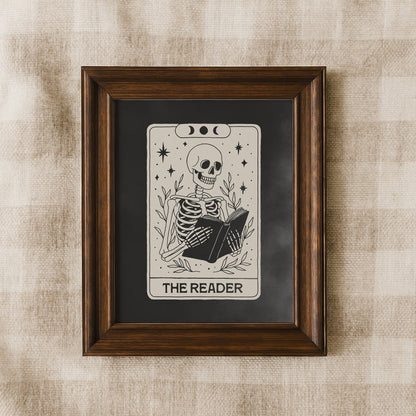 Skeleton Reader Tarot Card