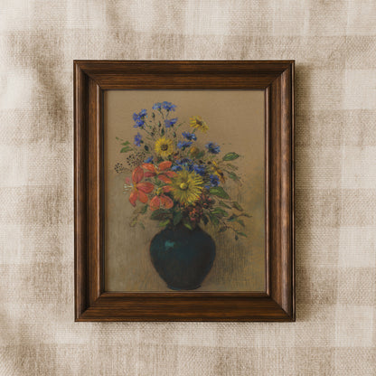 Flowers in Black Vase
