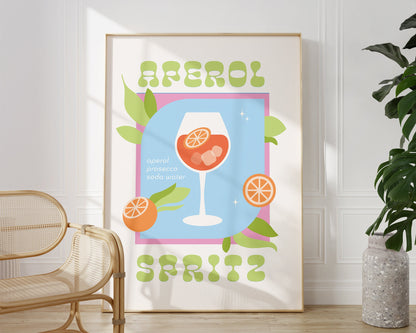 Retro Aperol Spritz Cocktail