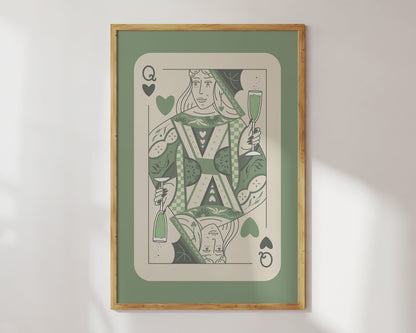 Sage Green Queen of Hearts