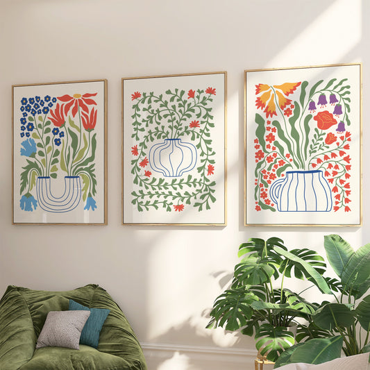 Floral Potted Plant Set