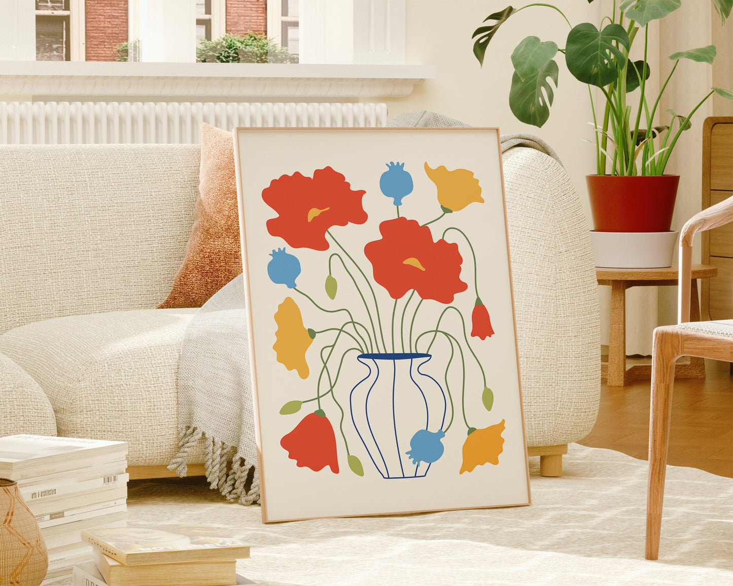 Floral Potted Plants Set