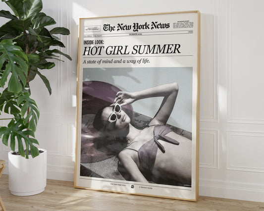 Retro Hot Girl Summer Newspaper