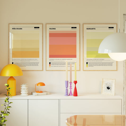 Modern Colorblock Cocktail Set