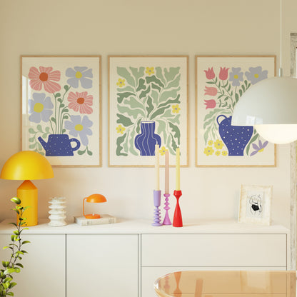 Potted Plants in Vase Print Set