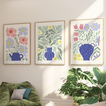 Potted Plants in Vase Print Set