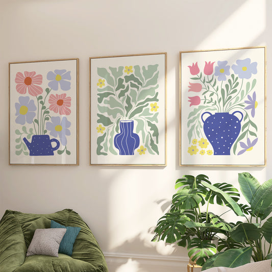 Potted Plants in Vase Print Set