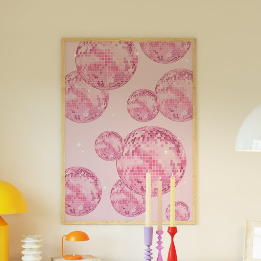 Preppy Pink Disco Balls