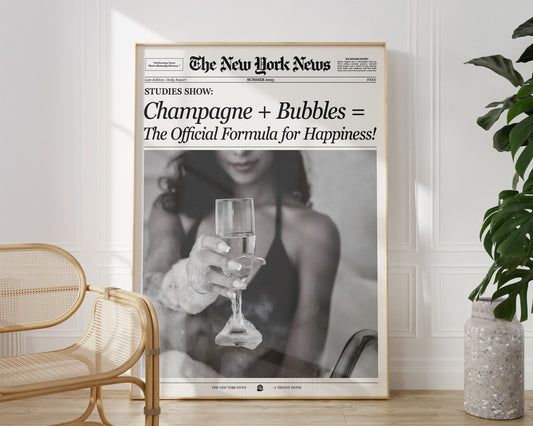 Champagne Bubbles Newspaper