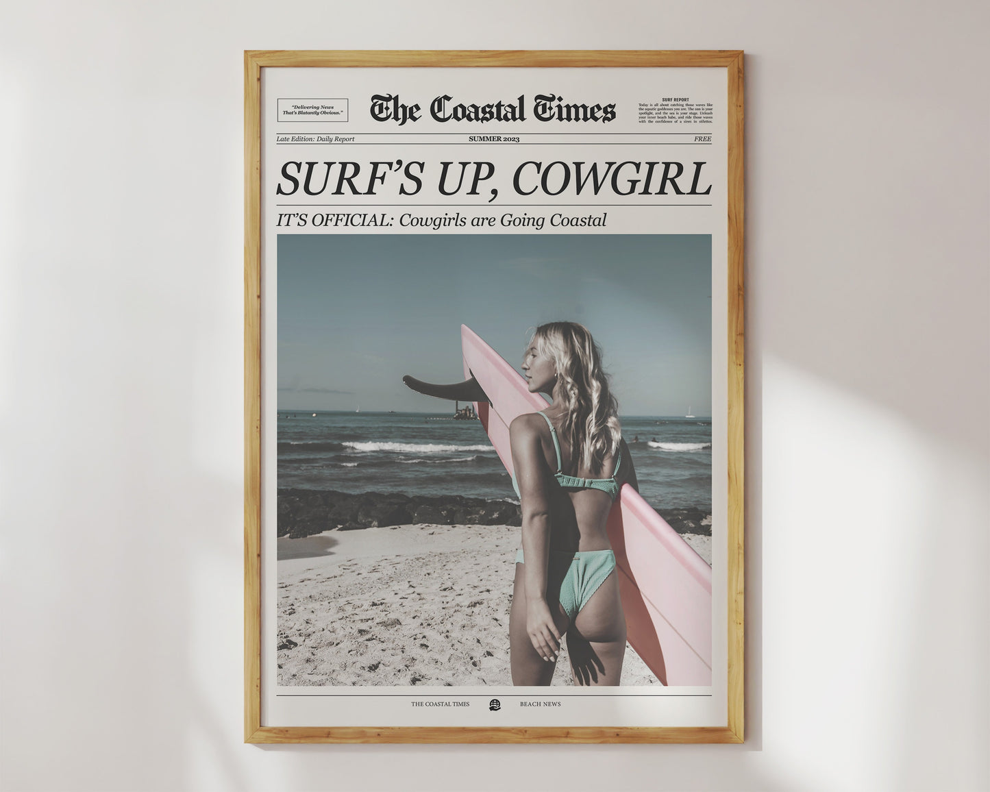 Coastal Cowgirl Newspaper Print