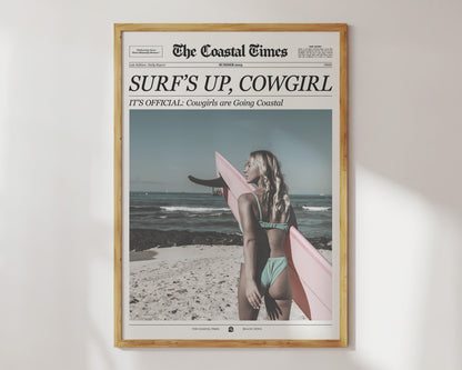 Coastal Cowgirl Newspaper Print