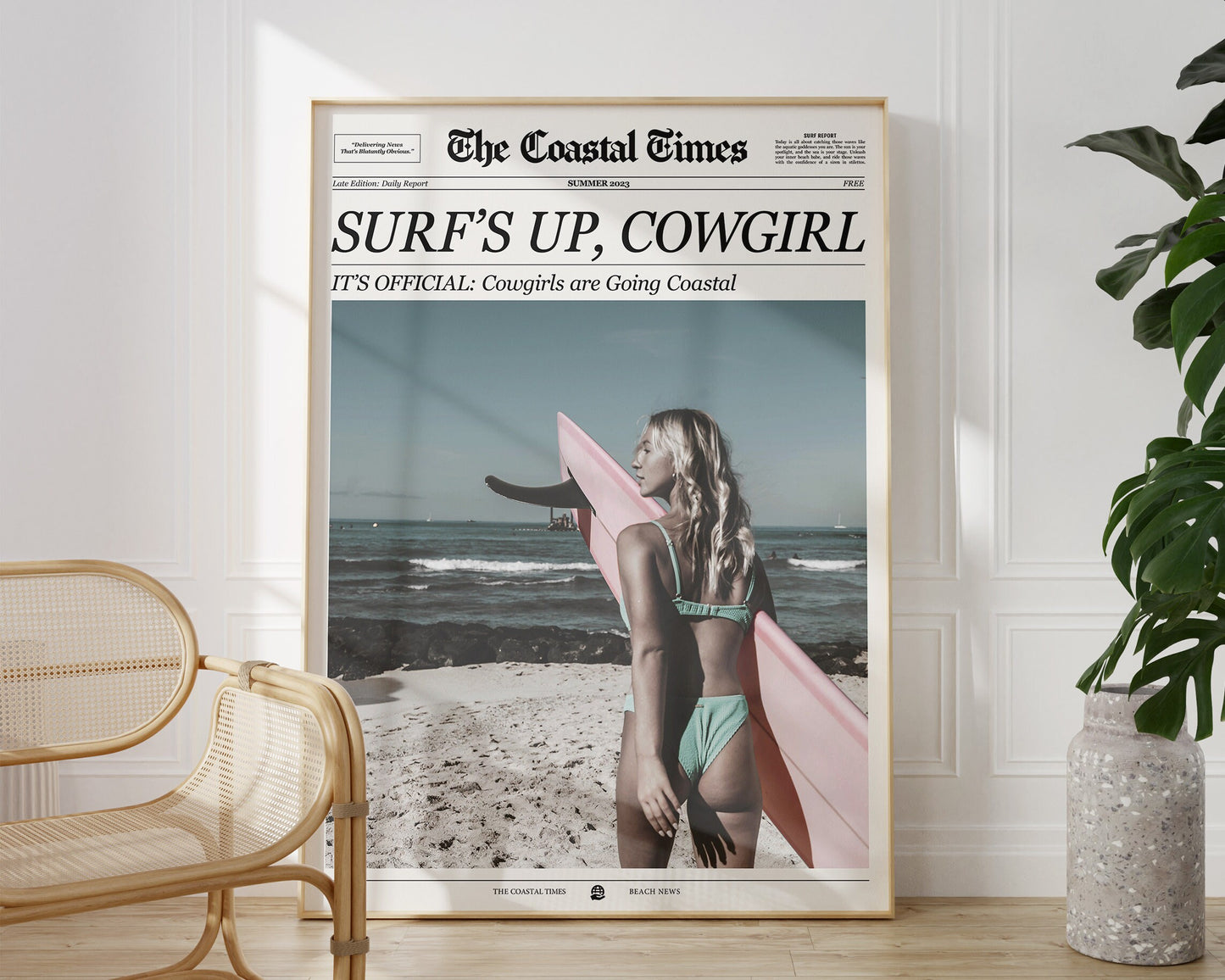 Coastal Cowgirl Newspaper Print