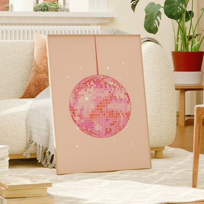 Pink Disco Ball Print