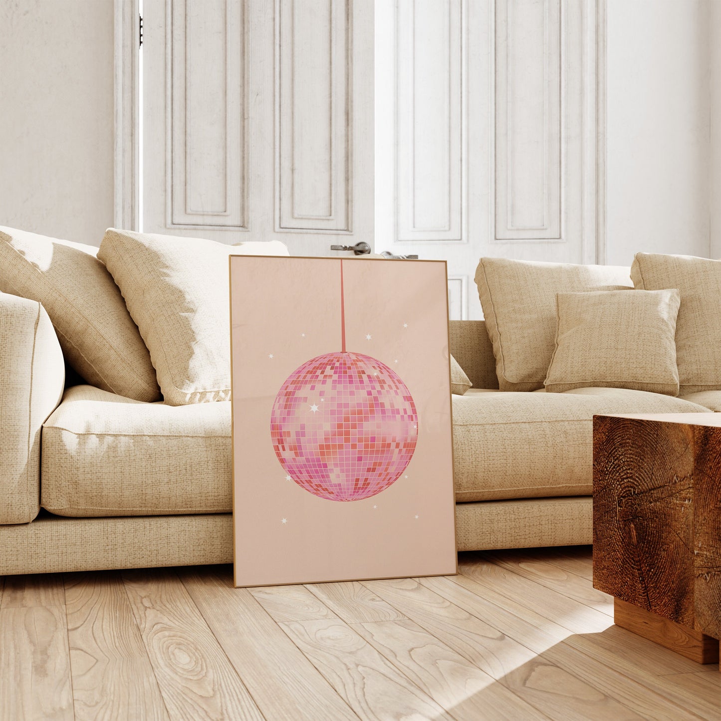 Pink Disco Ball Print