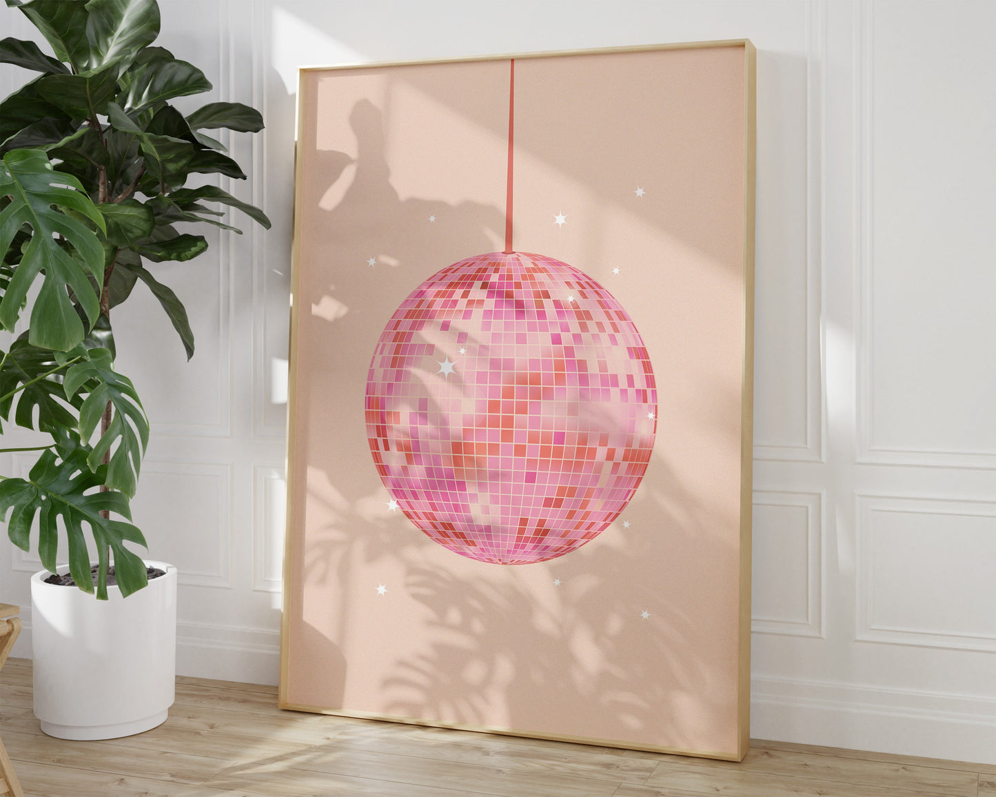 Pink Disco Ball Print